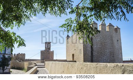 Battlements, Pathways And Towers Of Badajoz Muslim Wall, Spain