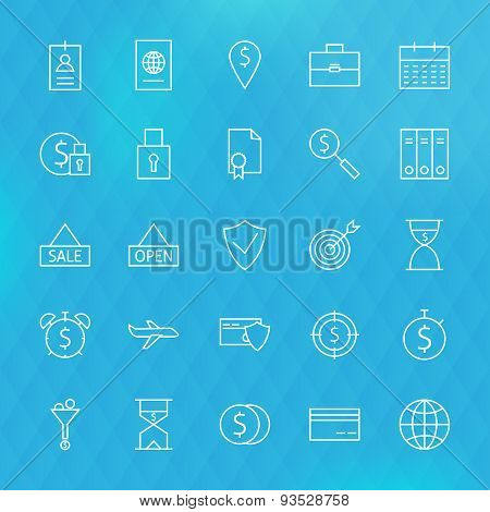 Banking Finance Business Money Line Icons Set