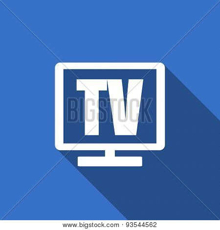 tv modern flat icon with long shadow television sign
