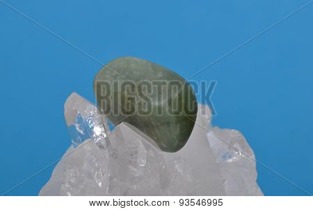 Moss Agate On Rock Crystal