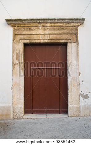 Wooden door. Bovino. Puglia. Italy.