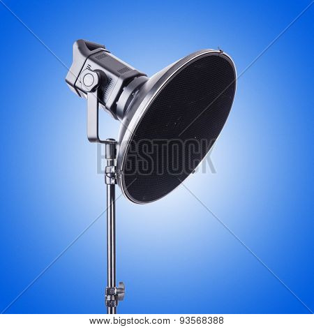 Studio light stand against the gradient