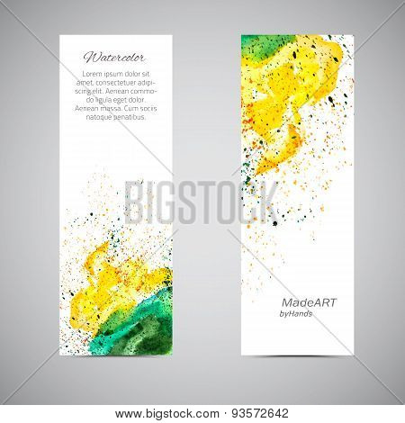Vector Banner Set Watercolor