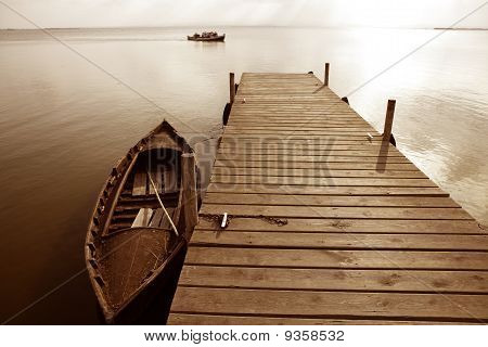 Albufera göl Sulakalanları Pier Valencia İspanya