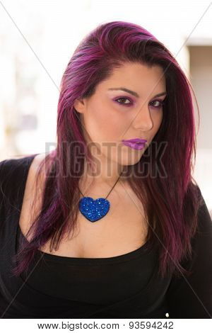 Purple Hair Caucasian Girl