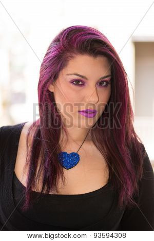 Purple Hair Caucasian Girl