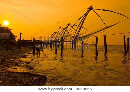 Chinese fishing nets.