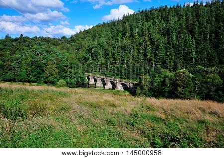 Old dissused railway bridge over the river Tweed in Peebleshire,Scotland.