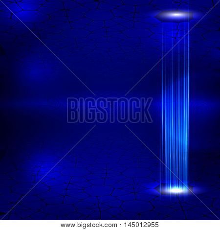 abstraction light effects in shades of blue. the effect of spatial depth.