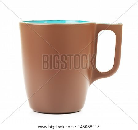 original brown coffee mug, isolated on white background