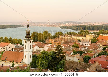 Panoramic view of historic town Zemun, part of Belgrade, Serbia