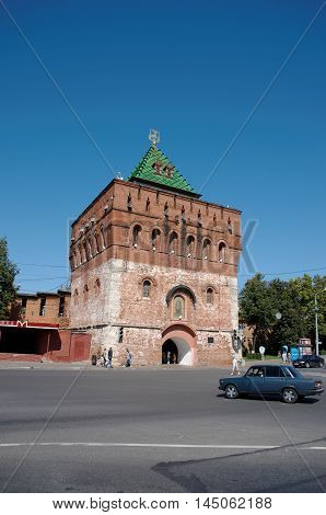 Nizhny Novgorod, Russia - August 18, 2016: Tower of Demetrius of Nizhny Novgorod Kremlin