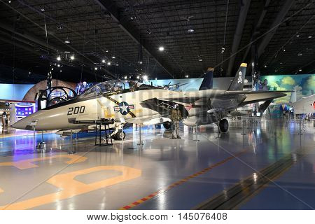 Kalamazoo, MI, USA - June 23, 2016: Grumman F-14A on display at the Air Zoo Museum in Kalamazoo, Michigan