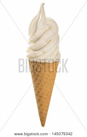 Vanilla Soft Ice Cream Waffled Cone.
