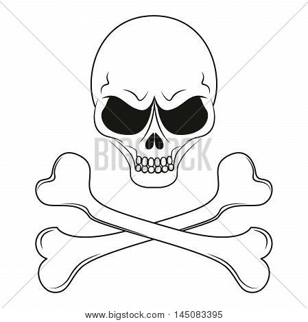 Pirate sign: human skull with crossed bones