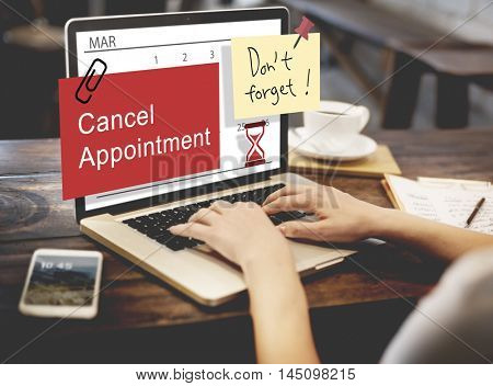 Cancel Appointment Note Calendar Planner Concept