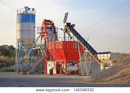 Concrete Batch Plant Equipment at Construction Site