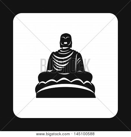 Buddha statue icon in simple style isolated on white background. Monuments symbol