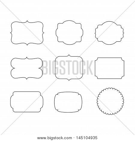 Black and white vector frames, set of vector frames