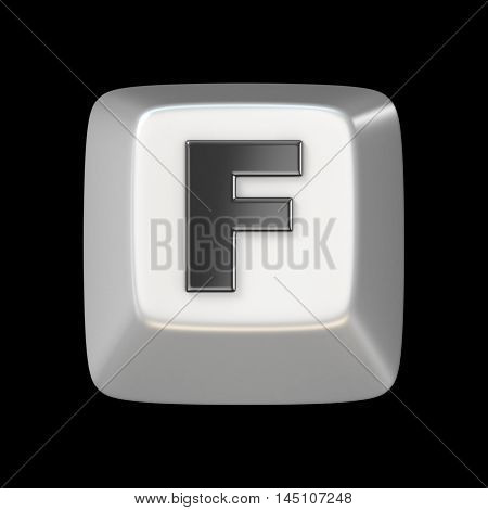 Computer Keyboard Key Font. Letter F 3D