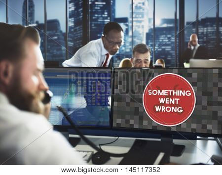 Error Something Went Wrong Under Construction Concept