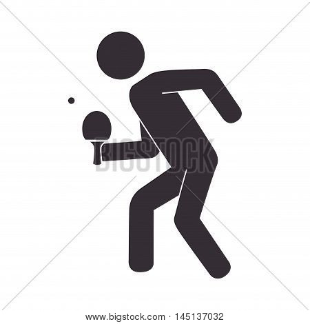 slihouette player ping pong vector illustration eps 10
