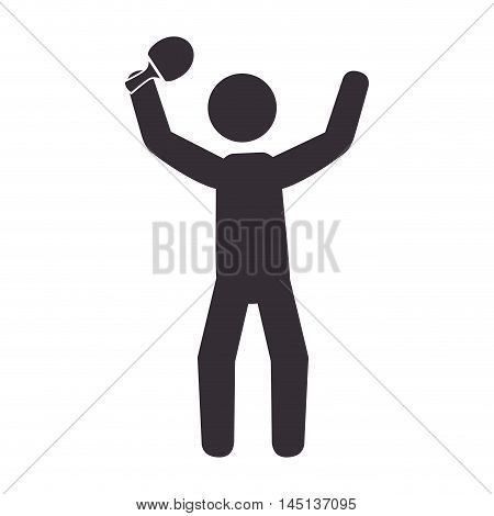 slihouette player ping pong vector illustration eps 10