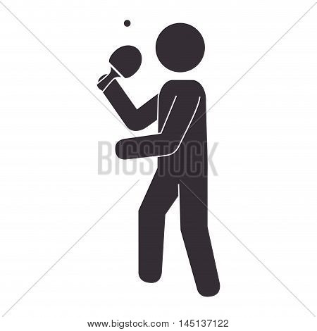 slihouette player ping pong vector illustration eps 10