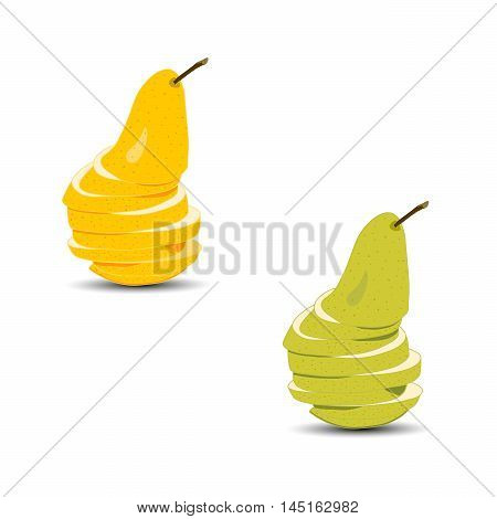 Vector illustration of the logo for the theme of a pear.