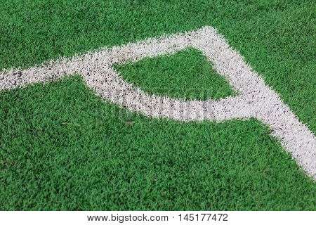 Green Grass texture of soccer or football field corner