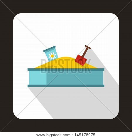 Sandbox icon in flat style isolated with long shadow