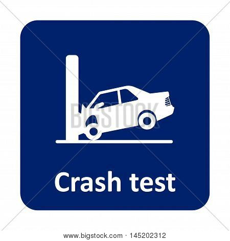 Car Crash Test With Wall Vector Icon For Web And Mobile