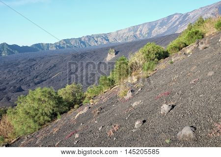 Bove Valley fron Rinatu Mount in Etna Park, Sicily