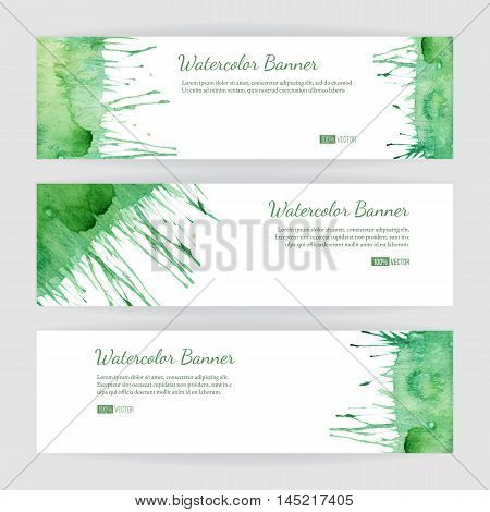Set Of Watercolor Banners