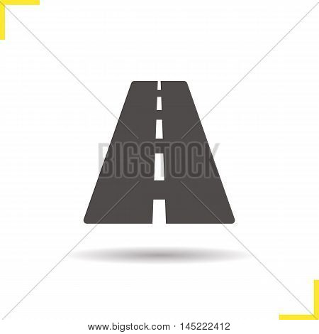 Road icon. Drop shadow highway silhouette symbol. Autobahn. Vector isolated illustration