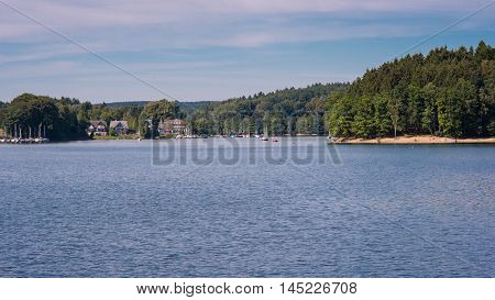view over the bevertalsperre recreational area in Germany
