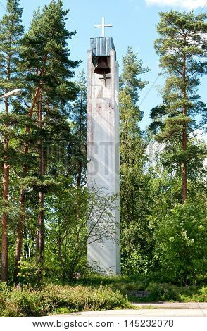Bell tower of The Imatrankoski Evangelical Lutheran Church. Imatra. Finland