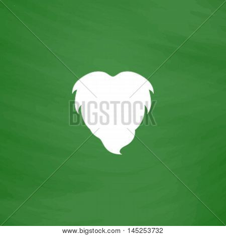 Beard. Flat Icon. Imitation draw with white chalk on green chalkboard. Flat Pictogram and School board background. Vector illustration symbol