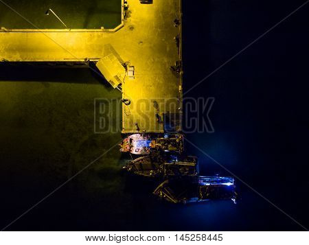 Night pier view in Koh Phangan Thailand