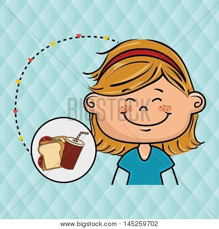 girl fast food vector illustration graphic eps 10