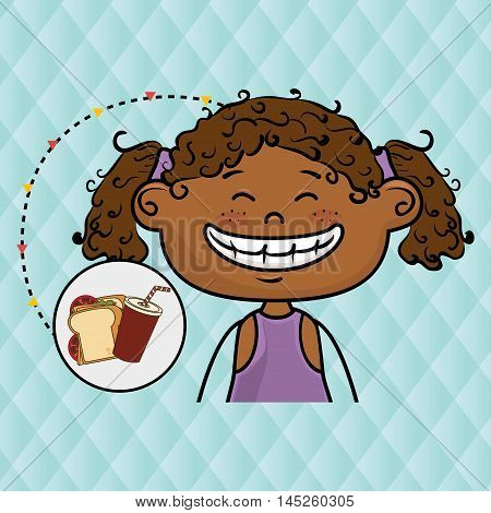 girl fast food vector illustration graphic eps 10