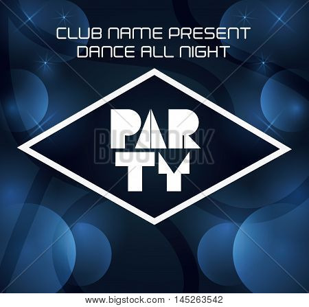 party frame tipography celebration night card advertising icon. Colorful and blur design. Vector illustration