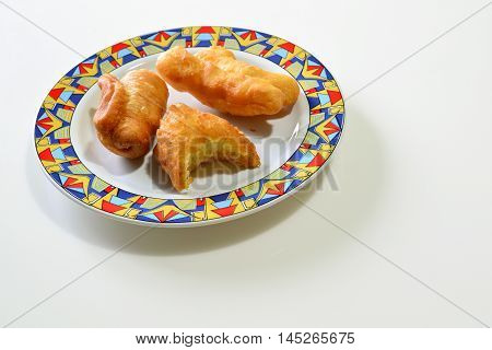 Deep Fried Dough Stick with bite(Pa Tong Go) Thailand Breakfast