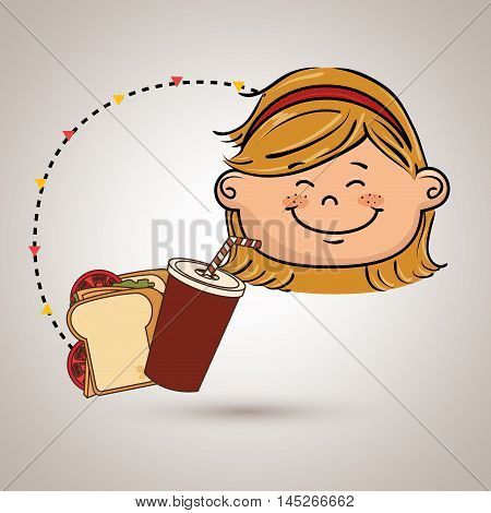 girl fast food vector illustration graphic eps 10