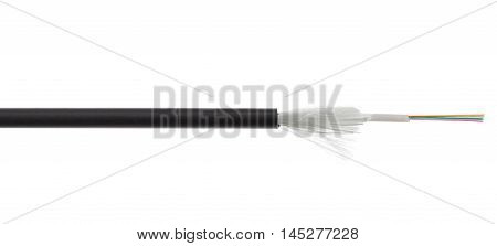 Fiber Optical Cable Detail Isolated On White