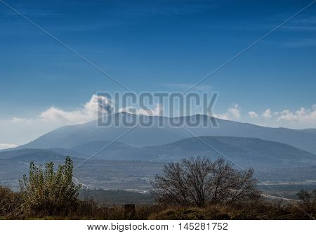 Landscape near Bilbao in the North of Spain in Europe during summer
