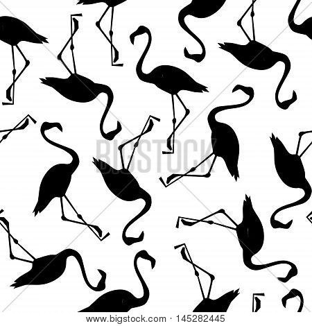 Background seamless vector flamingo, flamingo sketch vector illustration seamless. tropical theme, the idea of textiles, fashion trend, flamingo pattern