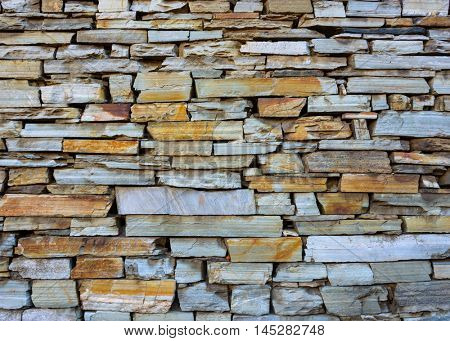 Dry stone wall texture or background