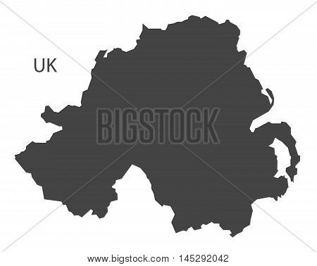 Northern Ireland map grey vector isolated high res