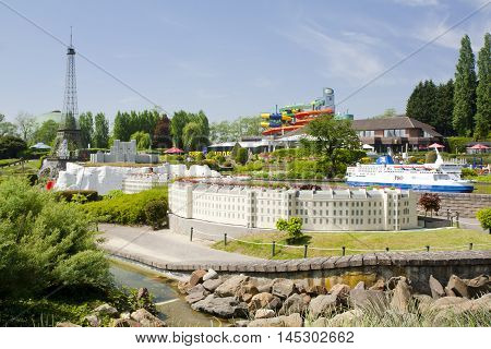Brussels, Belgium - 13 May 2016: Miniatures At The Park Mini-europe - Reproductions Of Monuments In